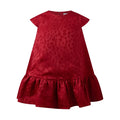 Rachel Riley Red Petal Damask Drop Hem Dress