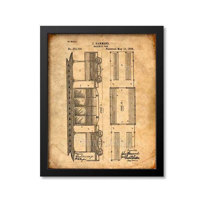 Railway Car Patent Print