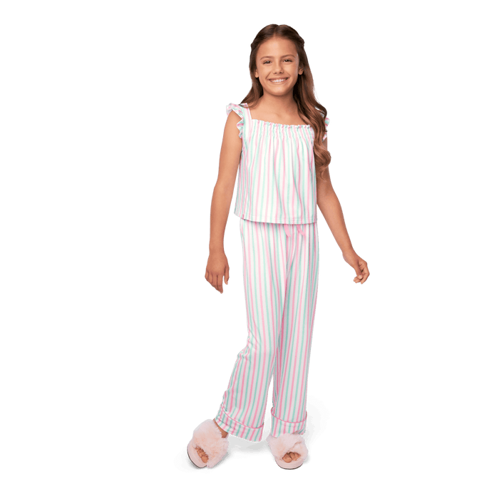 Raquel’s™ Coastal Stripes Pajamas for Girls & 18-inch Dolls