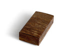 Small rectangular wooden box by Denshiro on a white background