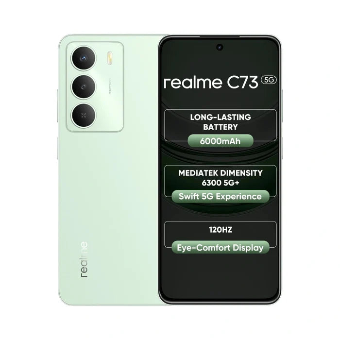 Realme C73 5G | 6.67 inches Display | MediaTek Dimensity 6300 | 32MP Rear Camera | 8MP Front Camera | 6000mAh Battery