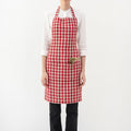 Red Gingham Linen Daily Apron - Linen Tales Global
