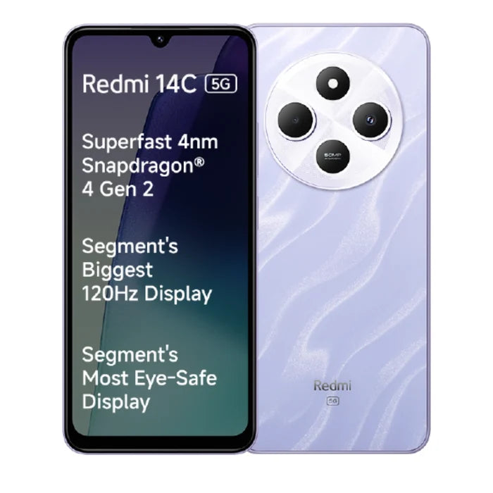 Redmi 14c front and back view of phone