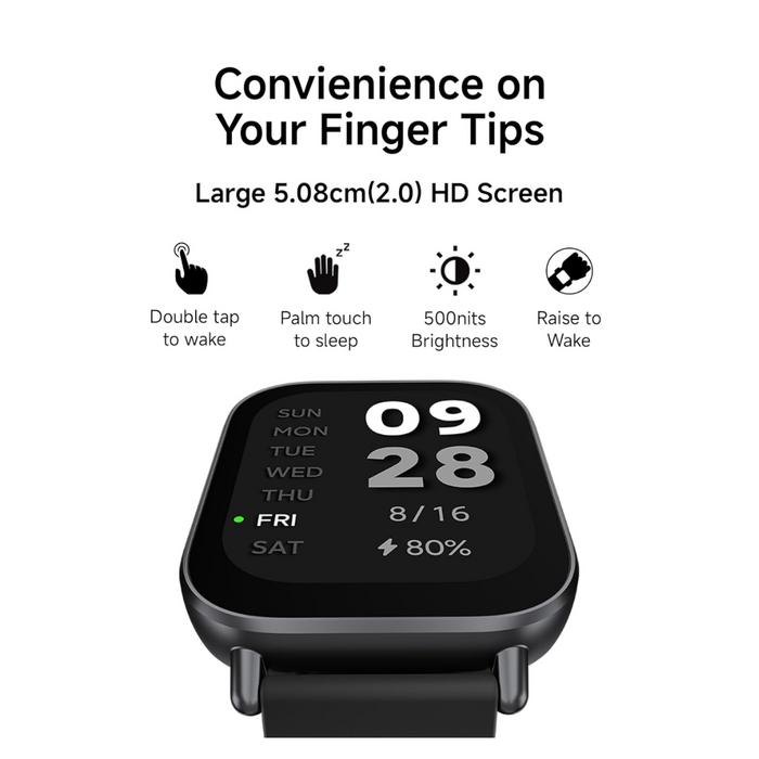 Redmi Watch 5 Active BT Calling with 3 mic ENC|2" HD Screen|HyperOS connectivity|Metal body|18 days of Battery Life|200+ Watch Faces|IPX8 rating|140+ Sports Modes|Heart Rate,Period Cycle Monitor|Black