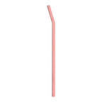 Terracotta coloured 10-inch reusable silicone straw standing upright.