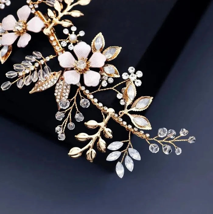 Wedding Hair Accessories - Gold Opal Bridal Hair Clip