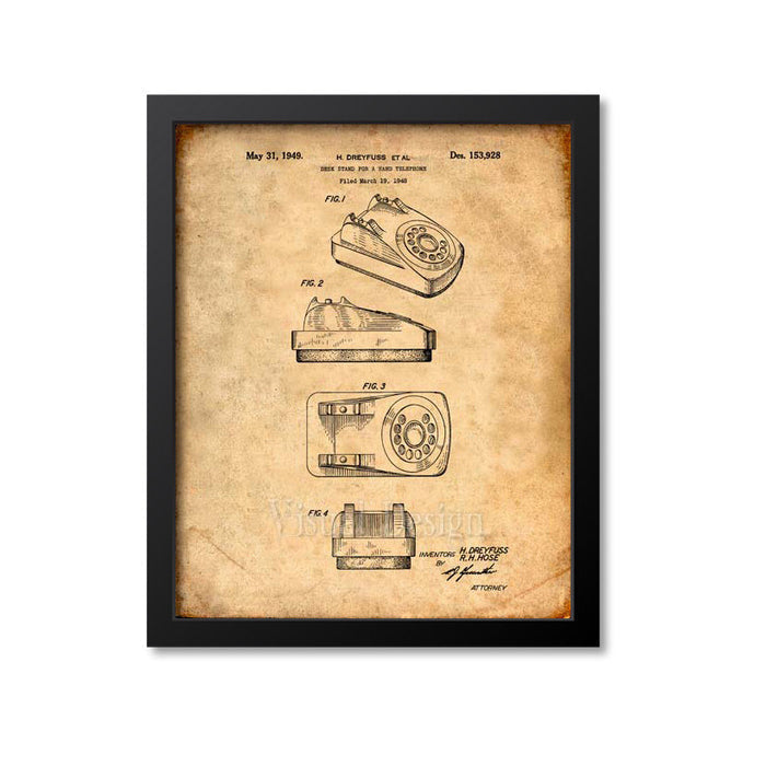 Rotary Dial Telephone Patent Print