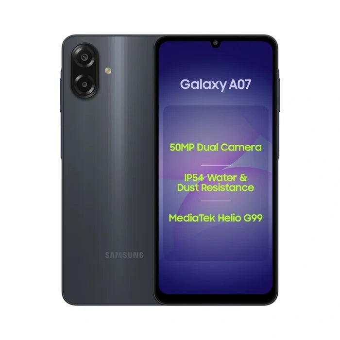Samsung A07 | 6.7 inches LCD Display 90Hz Refresh Rate | MediaTek Dimensity 6300 | 50MP Main Camera | 8MP Front Camera | 5000mAh Battery