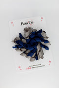 School Bow Navy and Metal Grey - Corker Bow - Clip