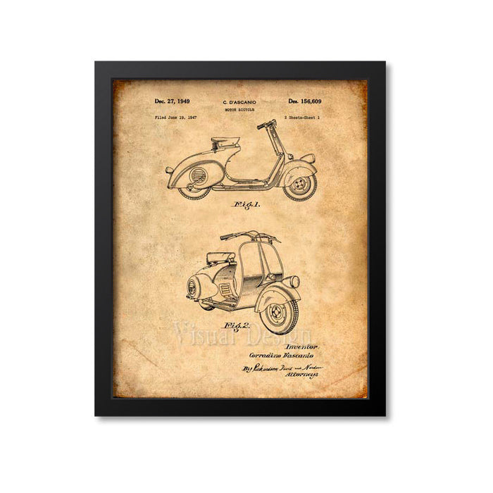 Vespa Scooter Patent Print
