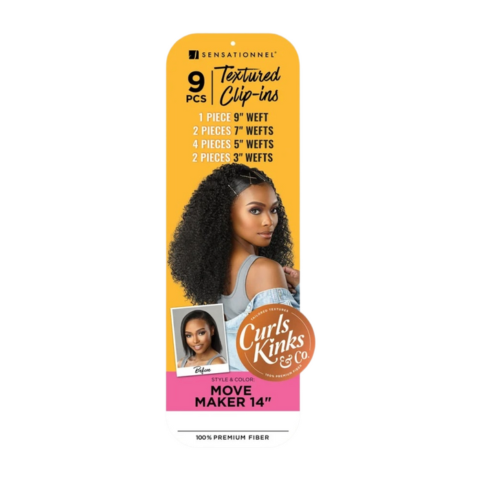 Sensationnel Curls Kinks & Co Textured Clip-In Move Maker 14" 9pcs