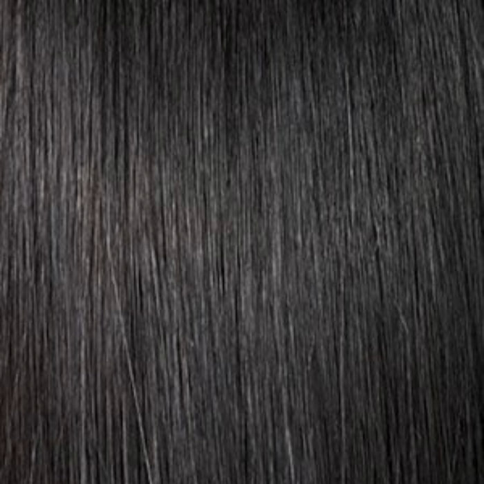 SENSATIONNEL Jojo ponytail extension straight silky natural black hair texture close up