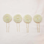 Set of 4 Pearl U Pins - Gold
