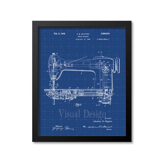 Sewing Machine Patent Print