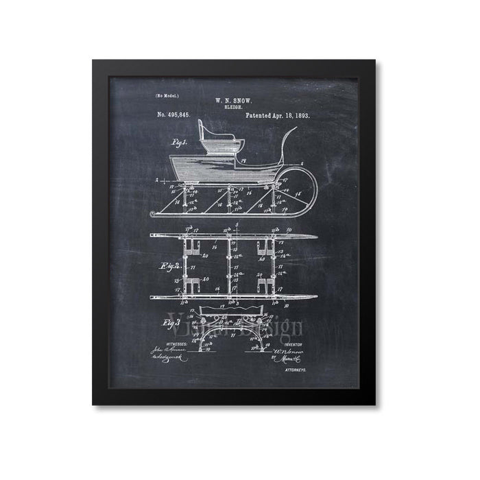 Sleigh Patent Print