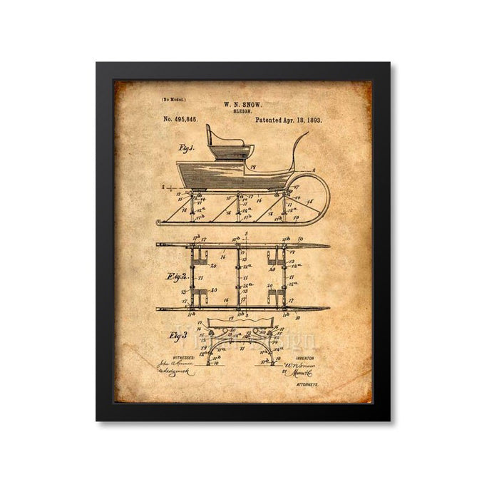 Sleigh Patent Print