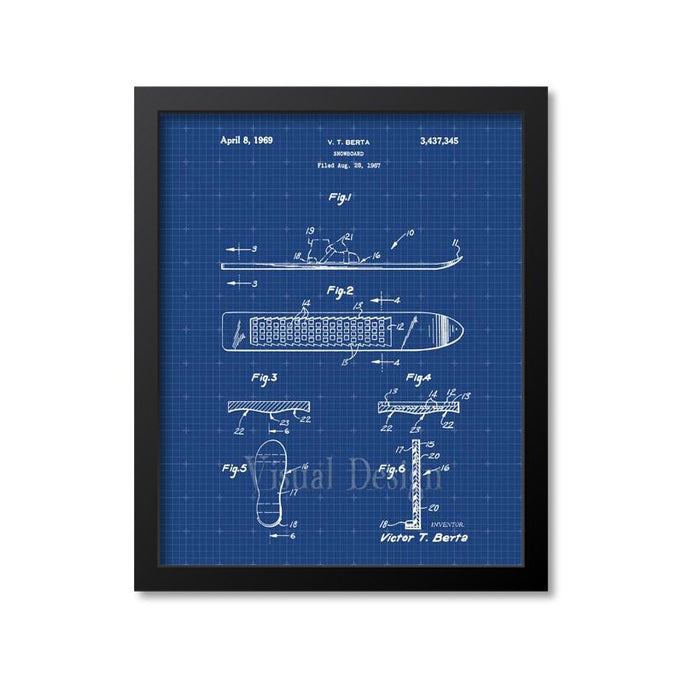 Snowboard Patent Print