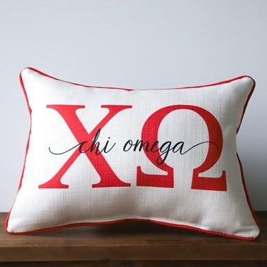 chi omega sorority pillow