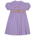 Southern Saturday Tiger Paw Smocked Peterpan Collared Dress