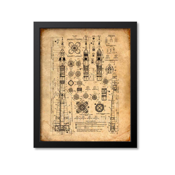 Soviet Rocket Schematics Print