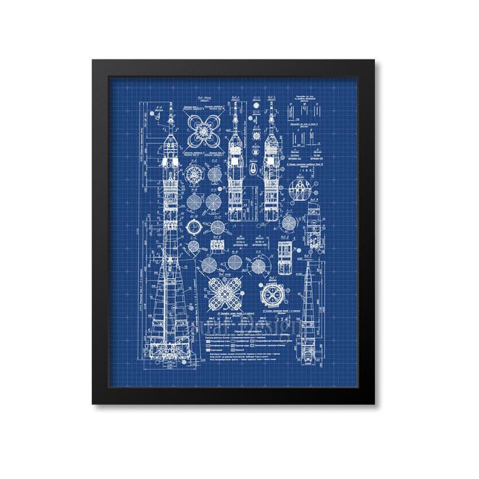 Soviet Rocket Schematics Print