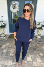 SPANX AirEssentials® Crewneck Long Sleeve Top - Timeless Navy