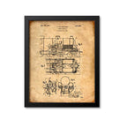 Steam Locomotive Patent Print