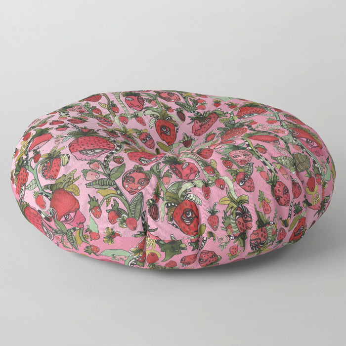 'Strawberry Friends' Floor Meditation Cushions — detail view