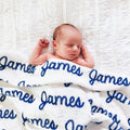 Sugar + Maple Personalized Sugar + Maple Plush Minky Personalized Blanket - Repeating Name