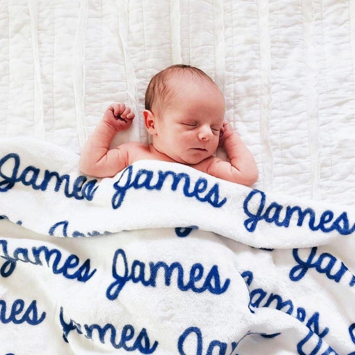 Sugar + Maple Personalized Sugar + Maple Plush Minky Personalized Blanket - Repeating Name