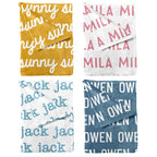 Sugar + Maple Personalized Sugar + Maple Plush Minky Personalized Blanket - Repeating Name