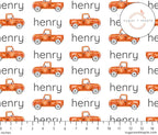 Sugar + Maple Personalized Grey Sugar + Maple Small Stretchy Blanket - Truck Orange