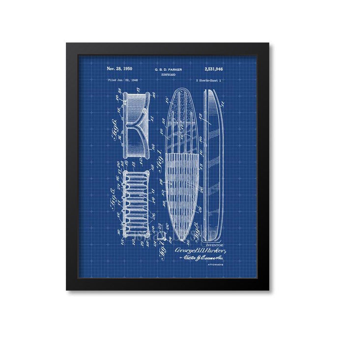 Surfboard Patent Print