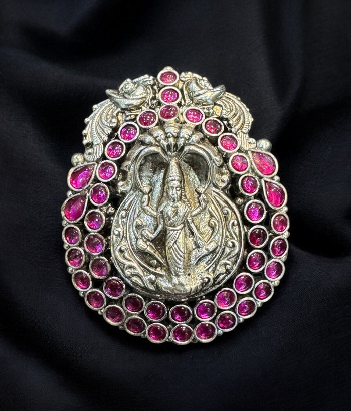 The Adishesha Lakshmi Silver Pendant & Earrings