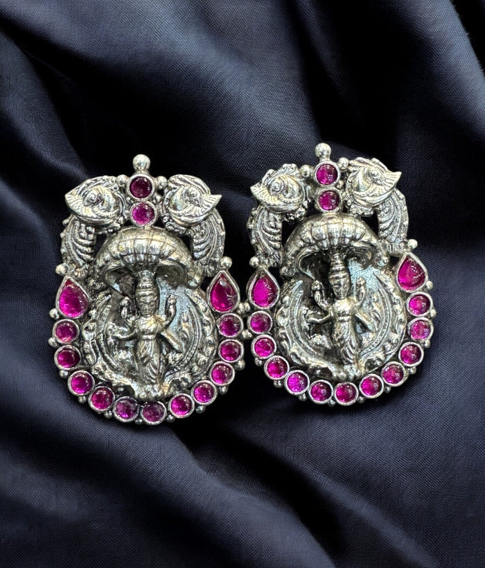 The Adishesha Lakshmi Silver Pendant & Earrings