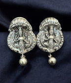 The Adishesha Lakshmi Silver Pendant & Plain Earrings
