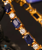 The Avani Silver Blue Kemp Bangle (Size/2.2/2.4/2.6/2.8)