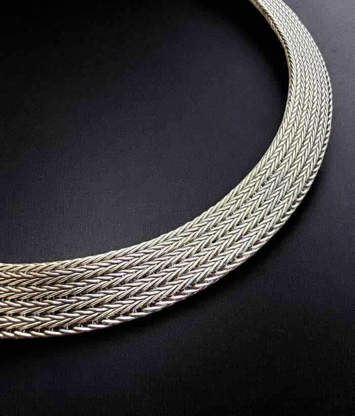 The Dharini Heavy Silver Chain