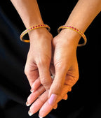 The Diya Silver Kempu Bangle-Single (Size 2.2/2.4/2.6/2.8)