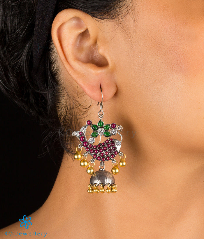 The Kantakin Silver Fish Jhumka (Two-tone)