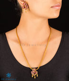 The Lasaka Silver Peacock Blue Kemp Pendant Set