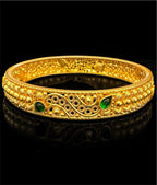 The Parag Silver Green Kemp Filigree Silver Bangle (Size 2.2/2.4/2.6/2.8)