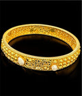 The Parag Silver Pearl Filigree Bangle-Single (Size 2.2/2.4/2.6/2.8)
