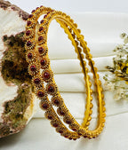 The Sahitya Silver Kemp Bangle (Red/Size/2.2/2.4/2.6/2.8)