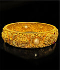 The Suprabha Silver Lakshmi Nakkasi Bangle- Single (Size/2.2/2.4/2.6/2.8)