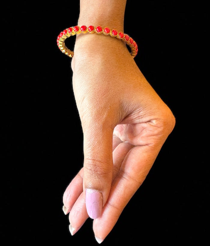 The Tanmaya Silver Coral Bangle-Single (Size /2.2/2.4/2.6/2.8)