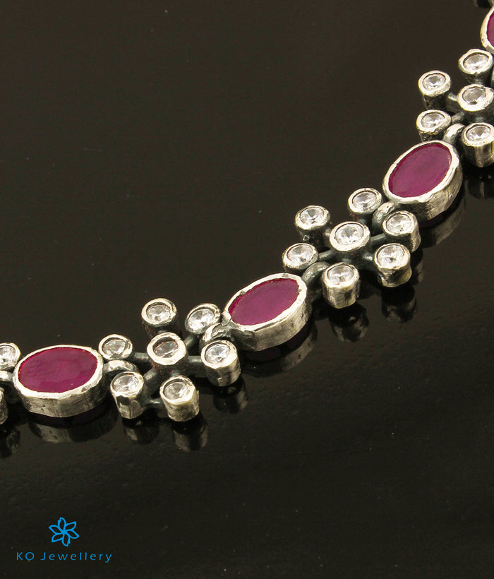 The Yajata Silver Necklace (Red/Oxidised)
