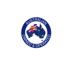 Australian owned and operated badge with map of Australia and national flag