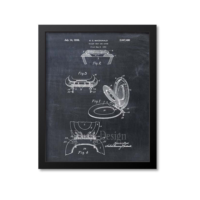 Toilet Seat And Cover Patent Print