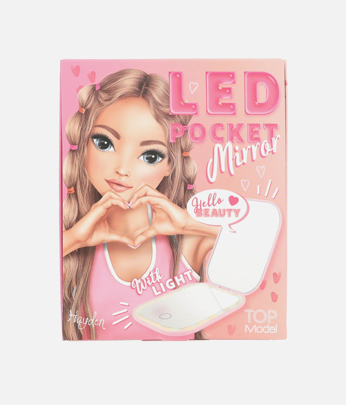 TOPModel Foldable Pocket Mirror with LED Light & Touch Control - 0013502